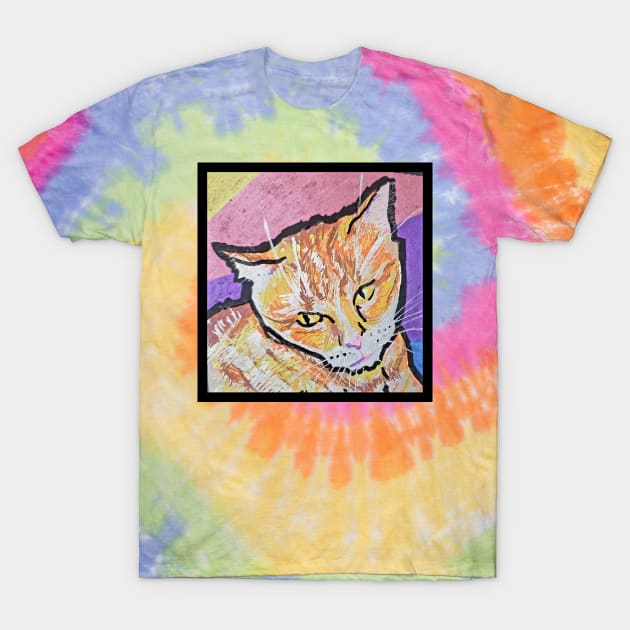 Ginger Cat - Traditional Art - Paint Pens. T-Shirt by DopamineDumpster